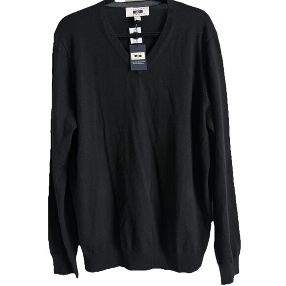 Joseph Abboud Men’s Modern Fit V-Neck Black 100% Merino Wool Sweater Size XL NWT - Picture 1 of 10